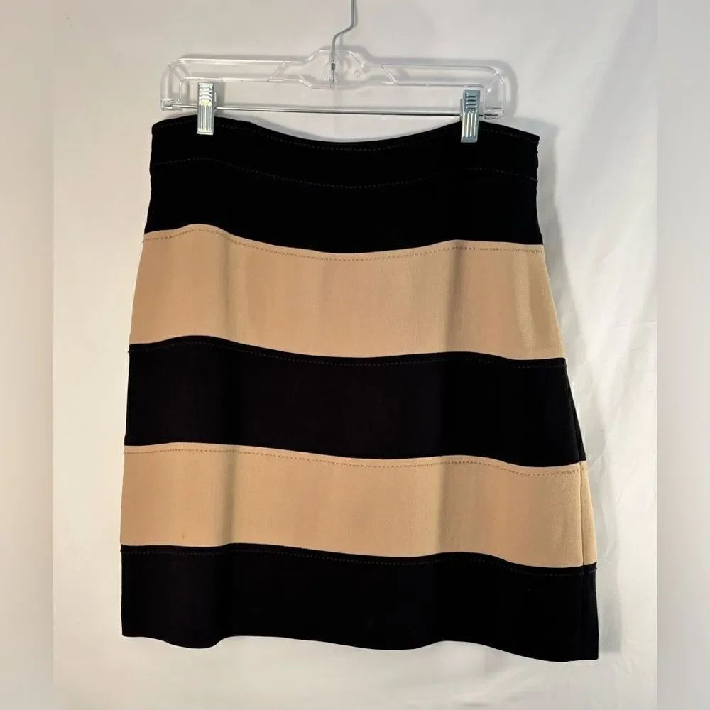 Kate spade GUC beige/black striped tiered skirt Size 12